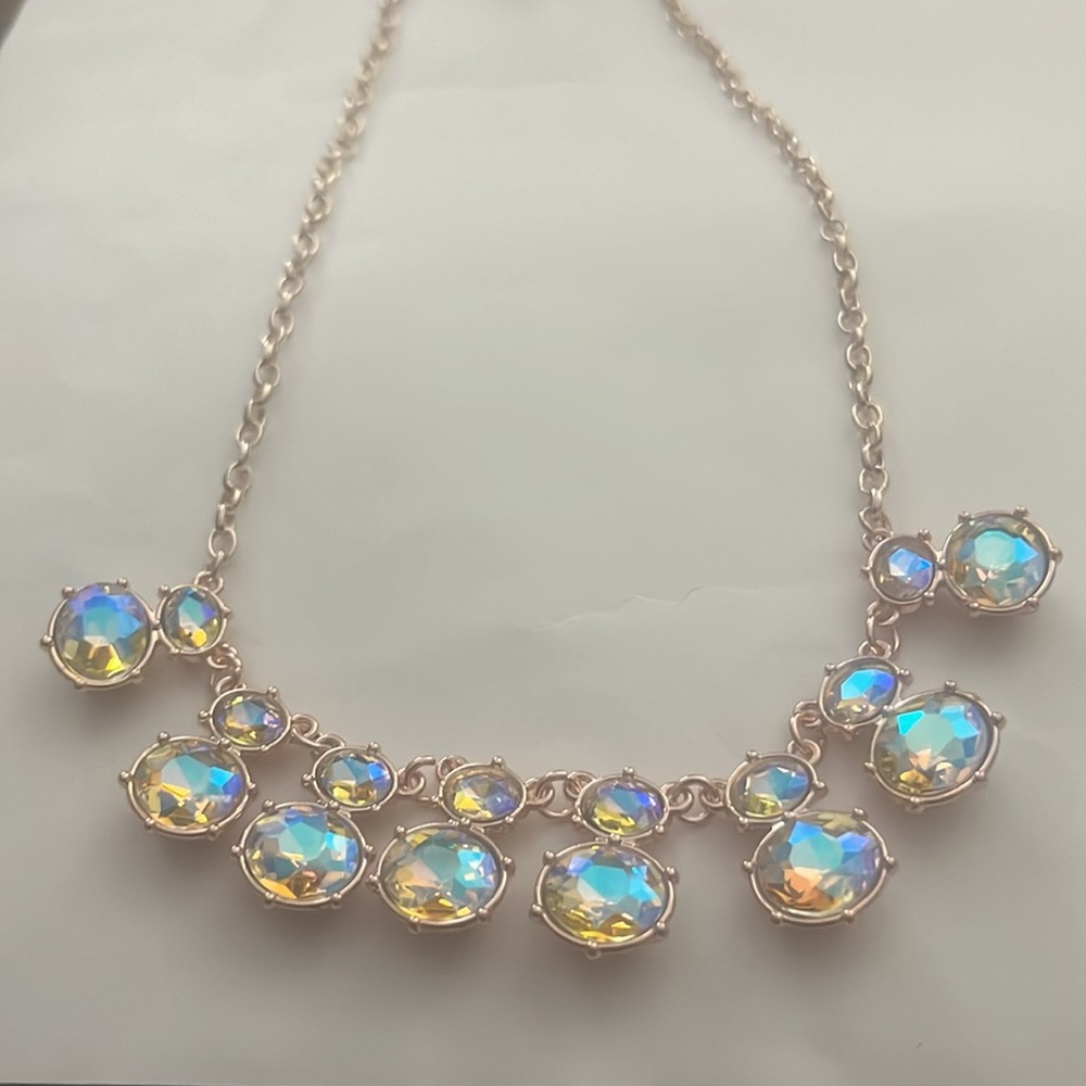 Pastel Oil Spill Iridescent Necklace and Earings Set - Picture 2 of 5